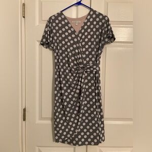 Robbie Bee Charcoal Polka Dot Midi Dress